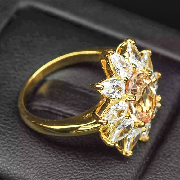 Pale Yellow Sapphire 2.72Ct 925 Sterling Silver Handmade Floral Ring Sz 6 - Picture 5 of 6